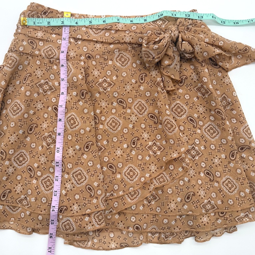 Aerie Tan Paisley Mini Skirt - Picture 3 of 9